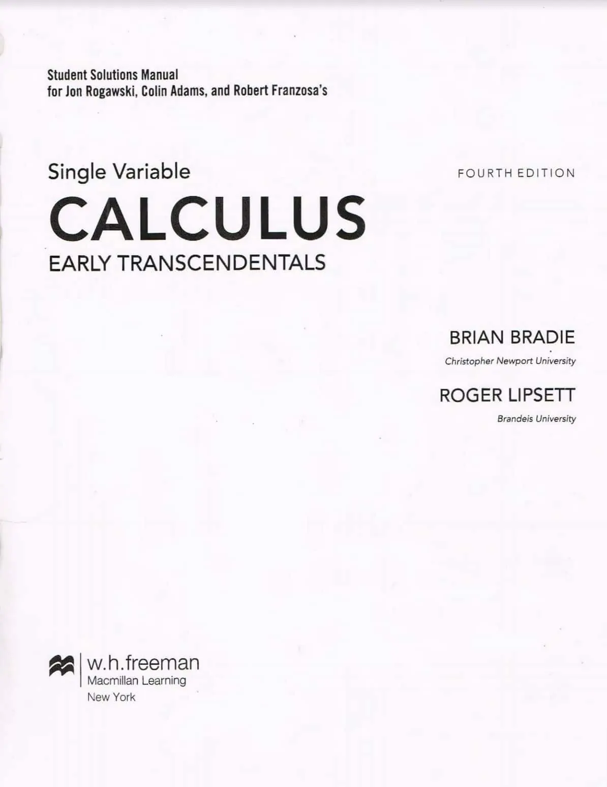 single variable - calculus early transcendentals 4th edition pdf - solutions