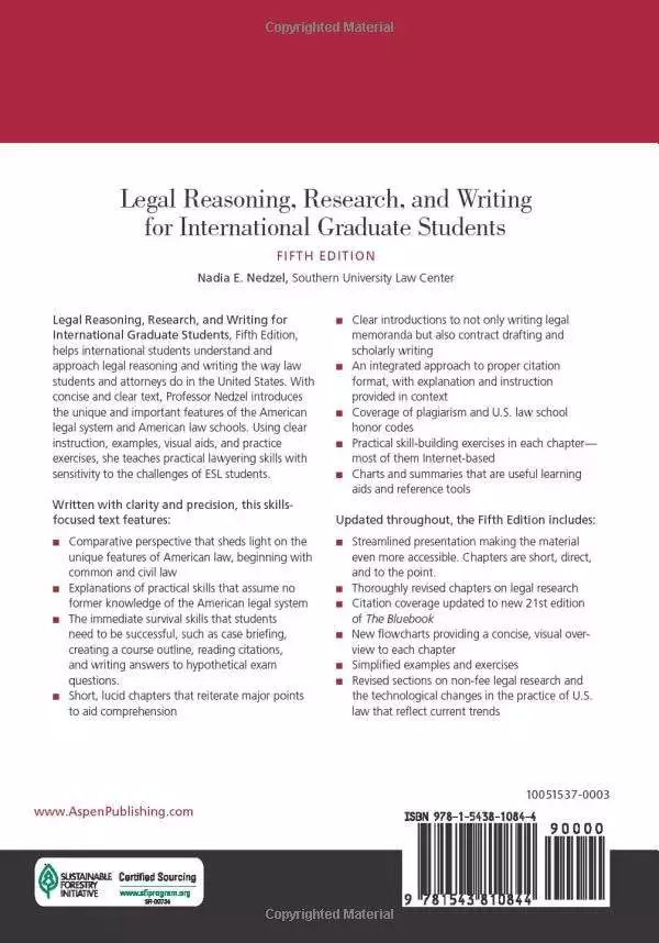 back cover legal reasoning 5e